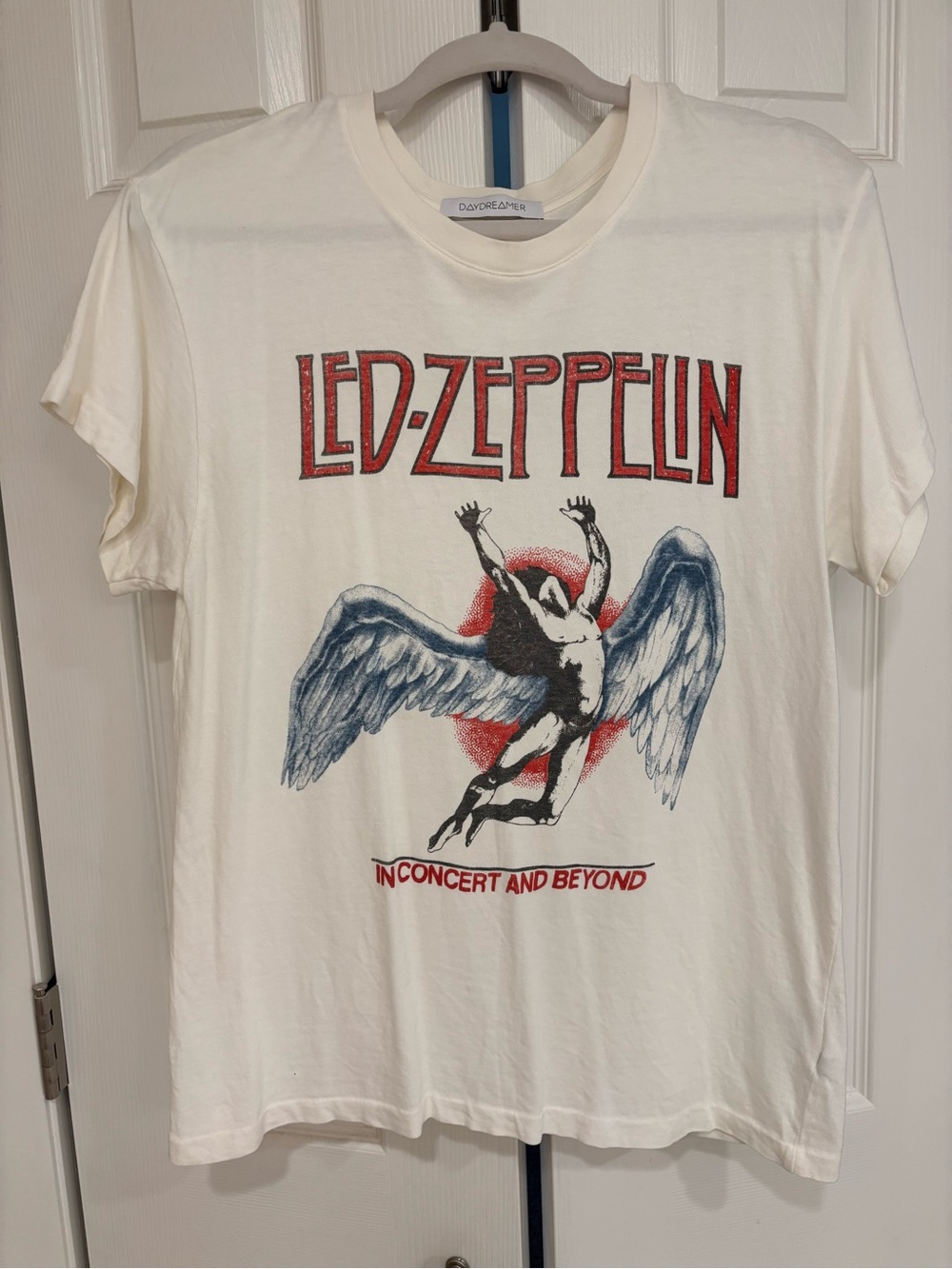 Daydreamer Led Zeppelin Tee in Cream with Red and Blue Graphic
